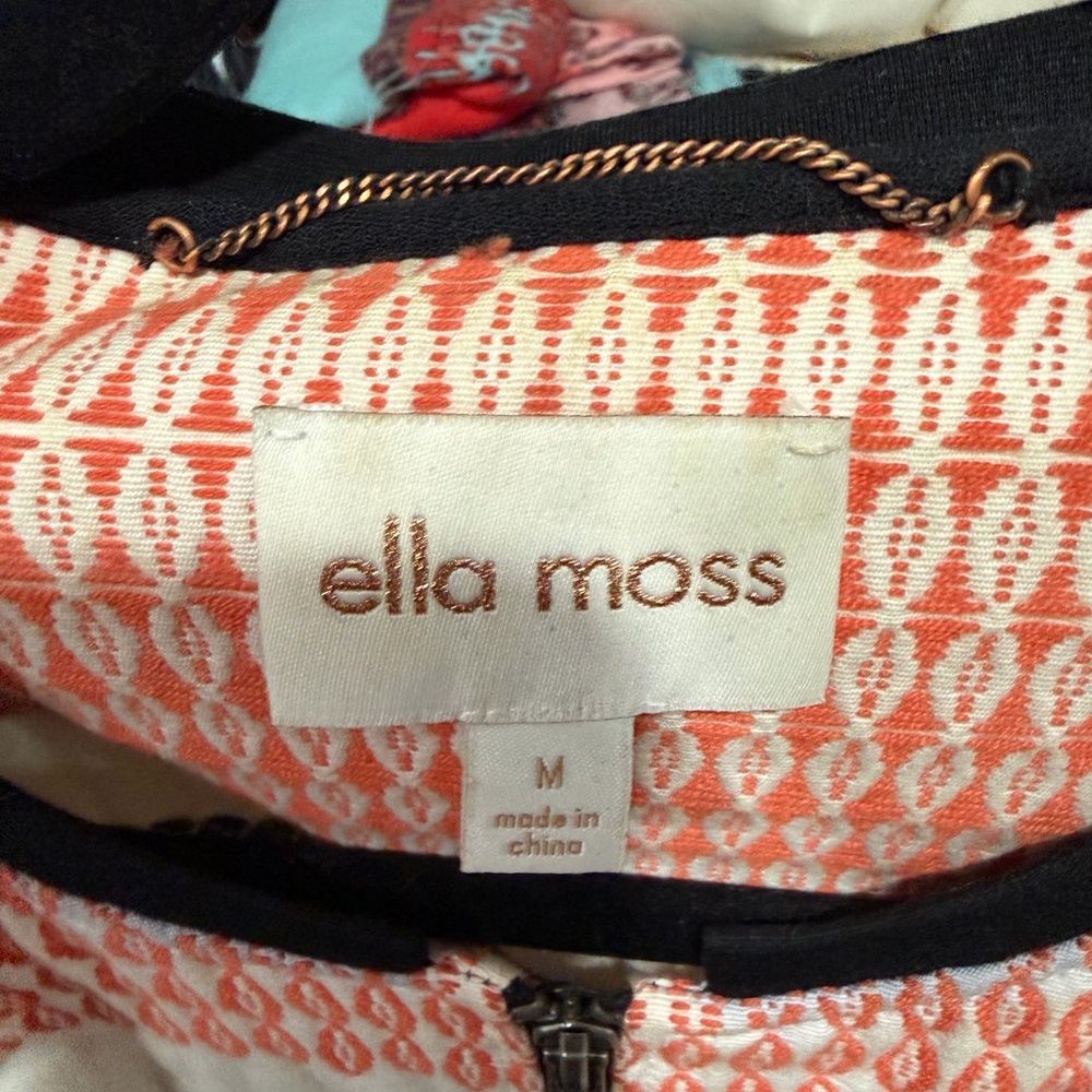 Ella Moss Orange and White Textured Top